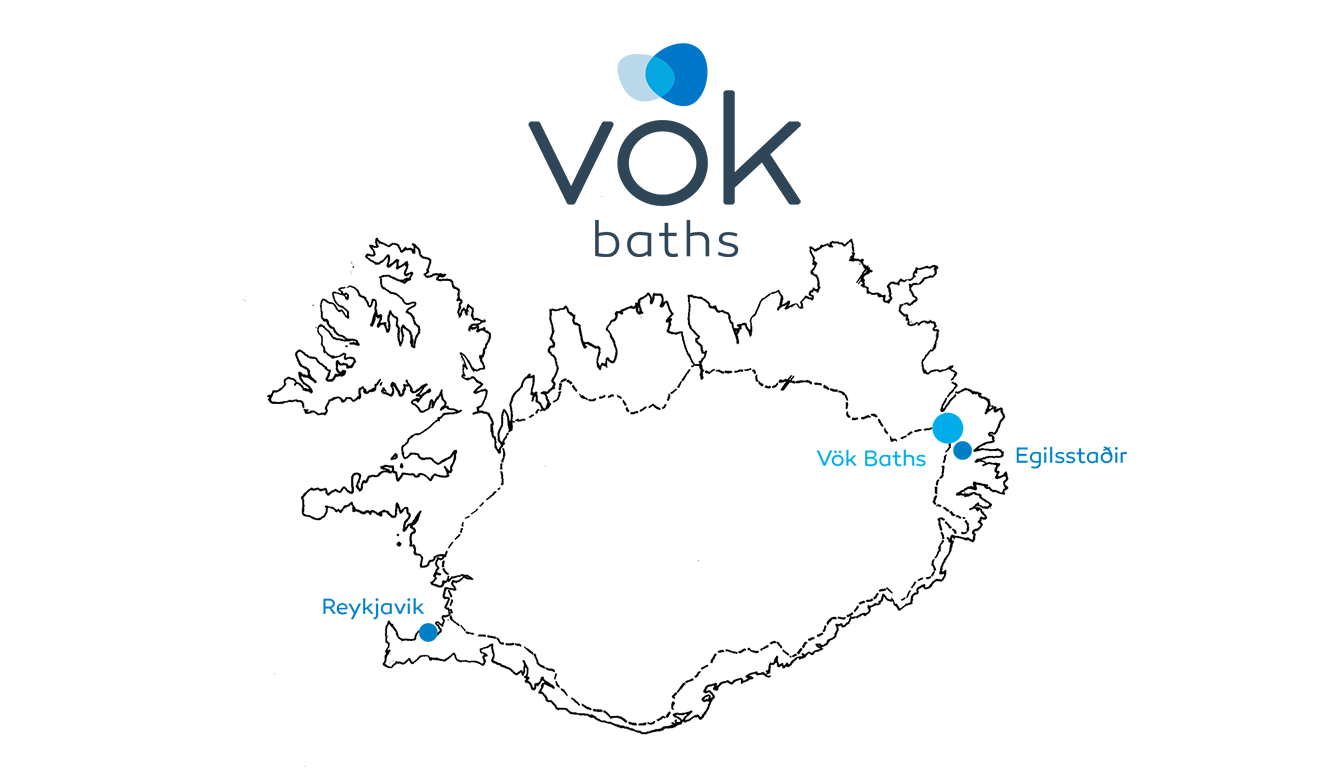 Map of the location of Vök baths